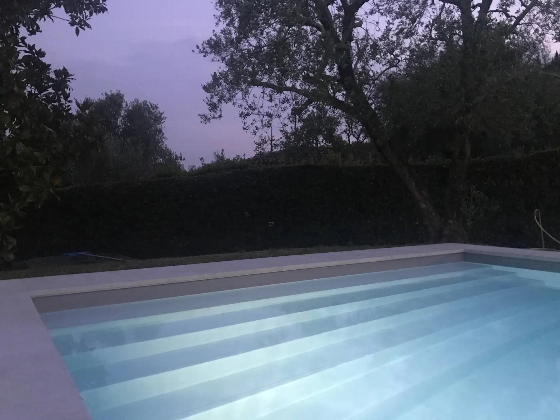 The pool at dusk